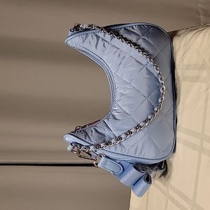 I.N.C. International Concept Satchel, Blue with silver tone hardware